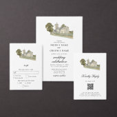 水彩教会モノグラ伝統的ム結婚ズ ペーパープレート (この独立クリエイターのコレクションをカスタマイズ。)