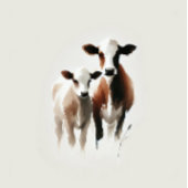 水彩牛ミニマル素朴結婚の スタンダードカクテルナプキン