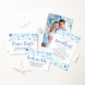 私たちの小さなハートブレーカーブルーバレンタインデーシャワー アクリル招待状