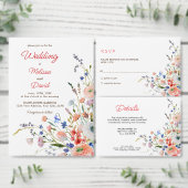 Elegant Floral Wedding Program カード (この独立クリエイターのコレクションをカスタマイズ。)