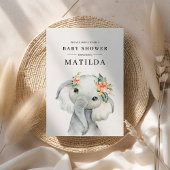 こんにちは小さな一象の赤ちゃんシャワー スクエアシール