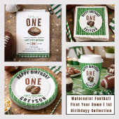 水彩フットボールファーストイヤーダウン 1歳誕生日 招待状