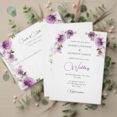 ウォーターカラー フクシア 薔薇と芍薬の結婚式 メニュー (この独立クリエイターのコレクションをカスタマイズ。テスト)