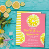 シトラスレモンウォーターカラーピンクブライダルシャワー招待状 招待状