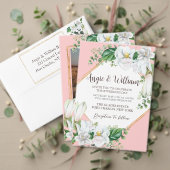 水彩マグノリア赤面結婚式 プログラム ハンドファン (この独立クリエイターのコレクションをカスタマイズ。テスト)