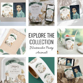 水彩パーティーアニマルズバースデーパーティー 招待状