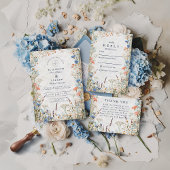 Watercolor Pastel Garden Wedding 招待状