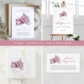 かわいい水色ピンクのブーティーパターン女の子 紙コップ