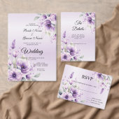 水彩パープルフローラストーンコースター ストーンコースター (この独立クリエイターのコレクションをカスタマイズ。)