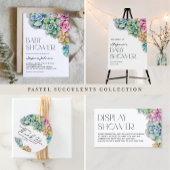 水彩多肉夏の赤ちゃんシャワー スタンダードカクテルナプキン