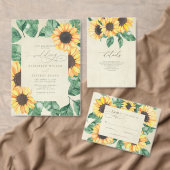 Elegant Sunflowers Garden Floral Wedding スクエアシール (この独立クリエイターのコレクションをカスタマイズ。)