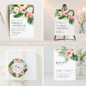 水の色トロピカルボタニカルフレーム日付を保存