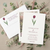Elegant Script Tulip Ivory Wedding Return Address ラベル (この独立クリエイターのコレクションをカスタマイズ。テスト)