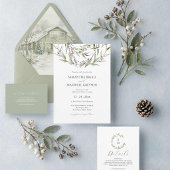 Botanical Wedding Monogram Napkins スタンダードカクテルナプキン