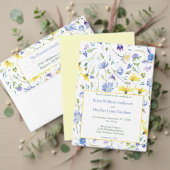 水の色ワイルドフラワーリハーサルディナー 招待状 (この独立クリエイターのコレクションをカスタマイズ。テスト)