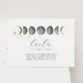 ムーンフェイズ金ゴールドスター誕生日招待状 招待状