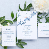New Bedford MA Map Elegant Navy Blue Wedding 招待状