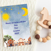 太陽と月の双子の赤ちゃんシャワープレート ペーパープレート