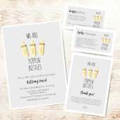 私たちはポップボトルピンクの女の子の赤ちゃんシャワー 招待状