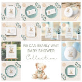 Bearly Wait Teddy Bear Baby Shower Invitation 招待状