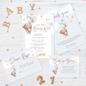 Baby Blue Teddy Bear Baby Shower 紙コップ