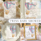 We Can Bearly Wait Twins Baby Shower Invitation 招待状