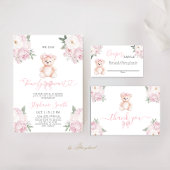Teddy Bear Girl Thank You Card サンキューカード