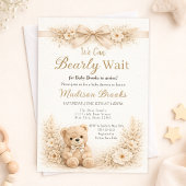 Bearly Wait Neutral Teddy Bear Baby Shower Boho 横断幕