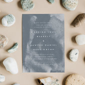 ブルー ボーホー ウォーターカラー バチェロレッテ パーティー 招待状