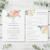 ソフトピーチウォーターカラーフローラモノグラム結婚ズ ラウンドシール (この独立クリエイターのコレクションをカスタマイズ。)