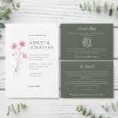 モダンミニマルフローラ結婚詳細ブライダルシャワー 招待状 (この独立クリエイターのコレクションをカスタマイズ。)