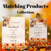 の結婚秋オレンジ花模様素朴ランプ スタンダードカクテルナプキン