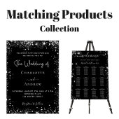 ブラックシルバーグリッター結婚スクリプト オールインワン招待状