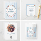 美しいレトロフローラ結婚式RSVPカード サンキューカード