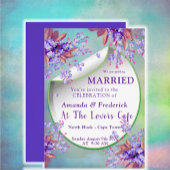 薄紫忘れパープルメノーズ婚約 インビテーションポストカード