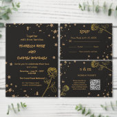 Modern Luxury Gold Foil QR Code Wedding Website エンクロージャーカード (この独立クリエイターのコレクションをカスタマイズ。)