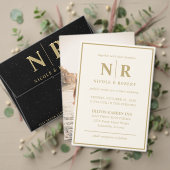 結婚のモノグラムRSVP QRコード写真エレガント エンクロージャーカード (この独立クリエイターのコレクションをカスタマイズ。テスト)