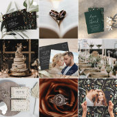 ウェディング ウォーターカラー ボタニカル ブラック モダン ミニマル セーブザデート