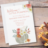 ようこそ リトル パンプキン 水彩 ベイビー シャワー ギフトタグ