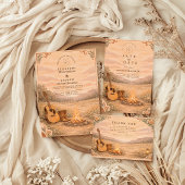 Western Campfire Guitar Meadow Wedding 招待状