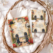 Western Cowboy Boots Baby Shower 招待状