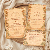 Western Floral Cowgirl Wedding サンキューカード
