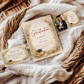 Western Floral Graduation Party サンキューカード