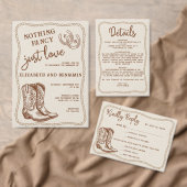Nothing Fancy Just Love Western Horseshoe Wedding アクリル招待状 (この独立クリエイターのコレクションをカスタマイズ。)