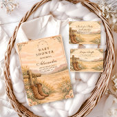 Western Saddle Desert Baby Shower 招待状