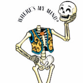 どこだっけ私の頭 Funny Halloween Skeleton Pattern W キーホルダー