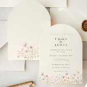 Chic Boho Wildflowers Spring Summer Wedding 招待状