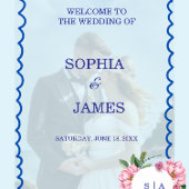 Whimsical Citrus Pink & flower Wedding  Sign ハートシール