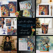 気まぐれなエルフが贈り物と鳥を持ってクリスマスカード カード