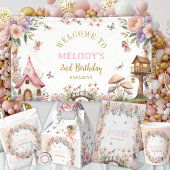 Whimsical Flower Fairy 2nd birthday Banner 横断幕